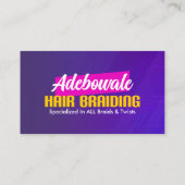 Carte De Visite Cheveux Africain Violet Rose Connectez-vous avec n (Dos)