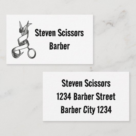 Carte De Visite Cheveux Barber (Devant / Derrière)