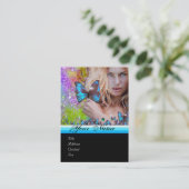 Carte De Visite CHEVEUX BLEU BEAUTY MAKEUP ARTIST monogramme (Debout devant)