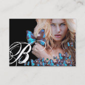 Carte De Visite CHEVEUX BLEU BEAUTY MAKEUP ARTIST monogramme (Dos)