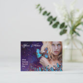Carte De Visite CHEVEUX BLEU BEAUTY MAKEUP ARTIST monogramme (Debout devant)