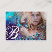 Carte De Visite CHEVEUX BLEU BEAUTY MAKEUP ARTIST monogramme (Dos)