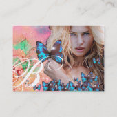 Carte De Visite CHEVEUX BLEU BEAUTY MAKEUP ARTIST monogramme (Dos)