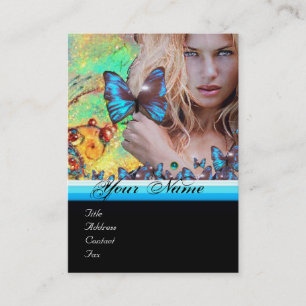 Carte De Visite CHEVEUX BLEU BEAUTY MAKEUP ARTIST monogramme