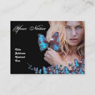 Carte De Visite CHEVEUX BLEU BEAUTY MAKEUP ARTIST monogramme