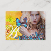 Carte De Visite CHEVEUX BLEU BEAUTY MAKEUP ARTIST monogramme (Dos)