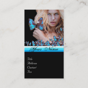 Carte De Visite CHEVEUX BLEU BEAUTY MAKEUP ARTIST monogramme