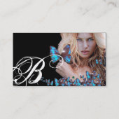 Carte De Visite CHEVEUX BLEU BEAUTY MAKEUP ARTIST monogramme (Dos)