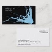 Carte De Visite Cheveux (bleu blizzard) noir arrière - plan (Devant / Derrière)