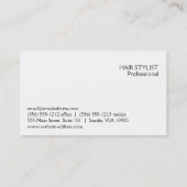 Carte De Visite Cheveux (bleu blizzard) noir arrière - plan (Dos)