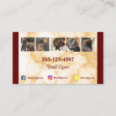 Carte De Visite Cheveux bordeaux et marbre (Dos)