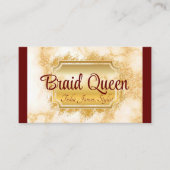 Carte De Visite Cheveux bordeaux et marbre (Devant)