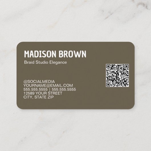Carte De Visite Cheveux Braider Custom QR (Dos)