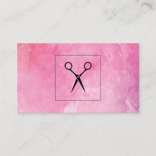 Carte De Visite Cheveux Cheveux Aquarelle rose