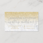 Carte De Visite Cheveux chics modernes de maquillage de marbre (Dos)