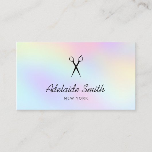 Carte De Visite cheveux couleurs pastel (Devant)