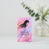 Carte De Visite Cheveux | Couleurs pastel liquides (Debout devant)