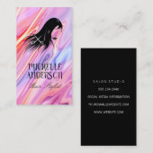 Carte De Visite Cheveux | Couleurs pastel liquides (Devant / Derrière)