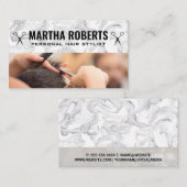 Carte De Visite Cheveux coupants en barbier | Ciseaux de salon (Devant / Derrière)