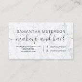 Carte De Visite Cheveux de marbre blancs à la mode modernes de (Dos)