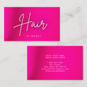 Carte De Visite Cheveux de Néon Rose Chaud (Devant / Derrière)
