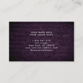 Carte De Visite Cheveux de Néon Violet Sur Mur De Brique (Dos)