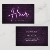 Carte De Visite Cheveux de Néon Violet Sur Mur De Brique (Devant / Derrière)