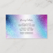 Carte De Visite Cheveux de Parties scintillant bleu violet Nebula (Dos)