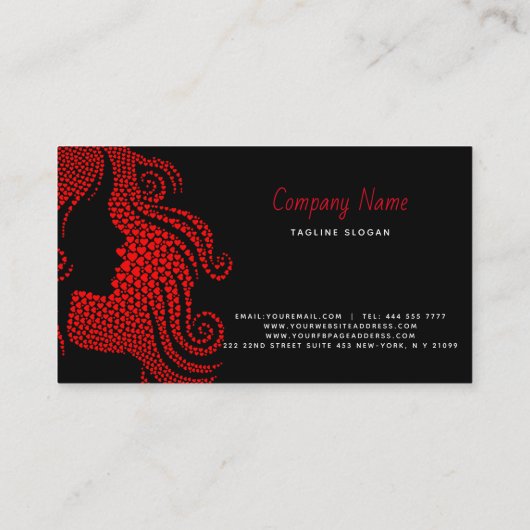 Carte De Visite Cheveux des Coeurs (Dos)