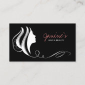 Carte De Visite Cheveux et beauté Silhouette Blanc ID873 (Devant)