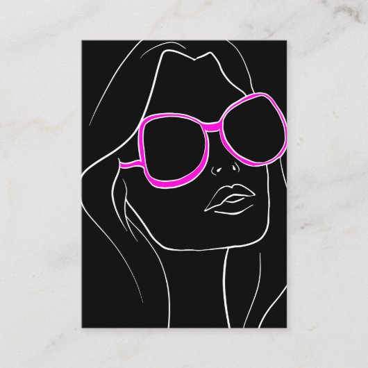 Carte De Visite Cheveux et beauté Visage de femme Lunettes de sole (Devant)