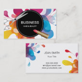 Carte De Visite Cheveux et écoulement moderne de couleur de salon (Devant / Derrière)