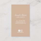 Carte De Visite Cheveux et maquillage Artiste moderne coupe-cheveu (Dos)