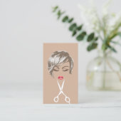 Carte De Visite Cheveux et maquillage Artiste moderne coupe-cheveu (Debout devant)
