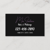 Carte De Visite Cheveux et maquillage en fleur foncée (Dos)