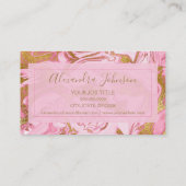 Carte De Visite Cheveux et maquillage en marbre rose et or (Dos)