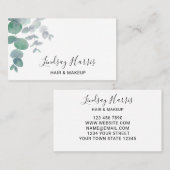 Carte De Visite Cheveux et maquillage Eucalyptus (Devant / Derrière)