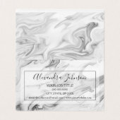 Carte De Visite Cheveux et maquillage noirs et Marbres blancs (Intérieur déplié)