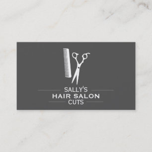 Carte De Visite Cheveux et peigne avec dividers (gris ardoise)