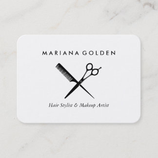 Carte De Visite Cheveux et peigne Styliste & Artiste maquillage