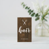 Carte De Visite Cheveux | Grain de bois (Debout devant)