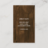 Carte De Visite Cheveux | Grain de bois (Dos)