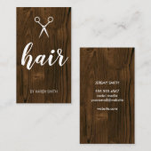 Carte De Visite Cheveux | Grain de bois (Devant / Derrière)