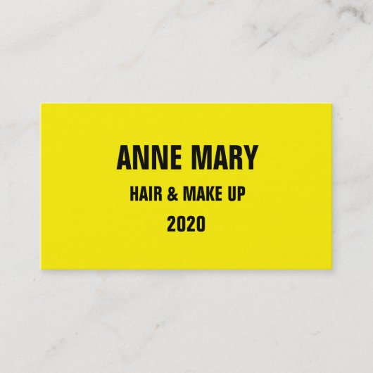 Carte De Visite Cheveux Jaune Lumineux et Noir & Make Up Design Mo (Devant)