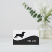 Carte De Visite Cheveux longs Dachshund - Silhouette 1 (Debout devant)