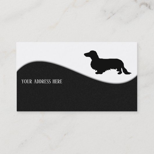 Carte De Visite Cheveux longs Dachshund - Silhouette 1 (Dos)