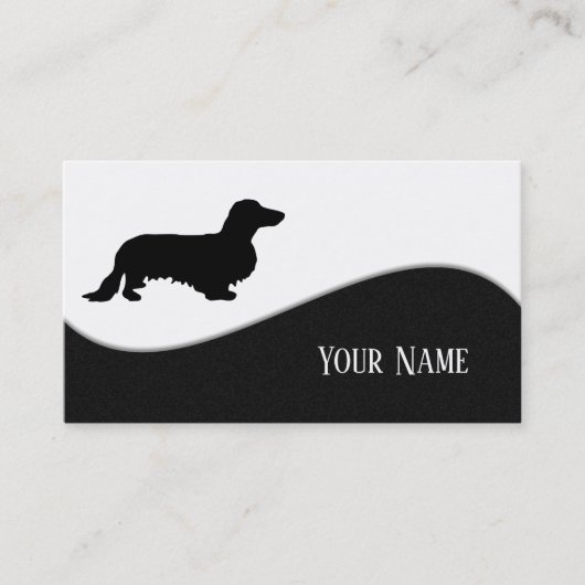 Carte De Visite Cheveux longs Dachshund - Silhouette 1 (Devant)