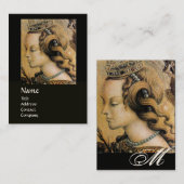 Carte De Visite CHEVEUX NATUREL BEAUTÉ & BIJOUX MONOGRAMME noir (Devant / Derrière)