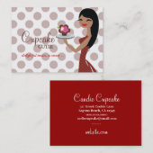 Carte De Visite Cheveux noirs droits rouges de Cutie de petit (Devant / Derrière)