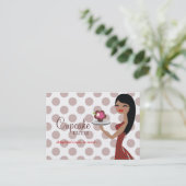 Carte De Visite Cheveux noirs droits rouges de Cutie de petit (Debout devant)